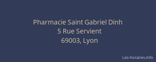 Pharmacie Saint Gabriel Dinh