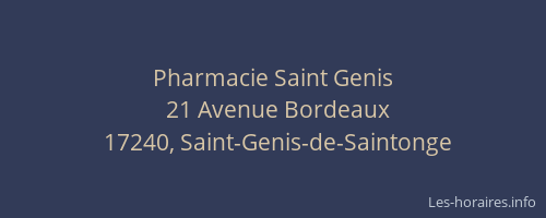 Pharmacie Saint Genis