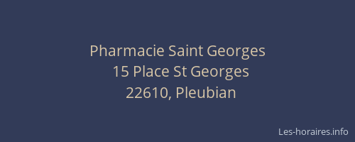 Pharmacie Saint Georges