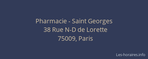 Pharmacie - Saint Georges