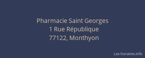 Pharmacie Saint Georges