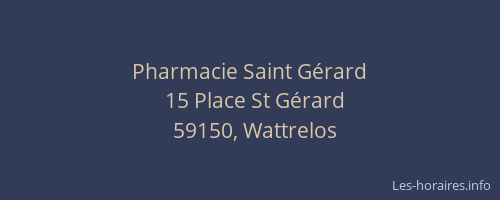 Pharmacie Saint Gérard