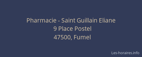 Pharmacie - Saint Guillain Eliane