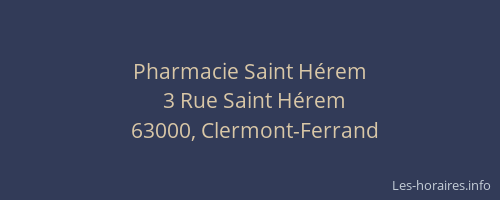 Pharmacie Saint Hérem