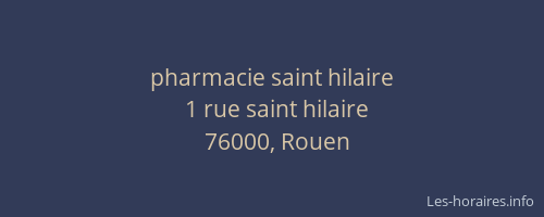 pharmacie saint hilaire