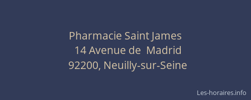 Pharmacie Saint James
