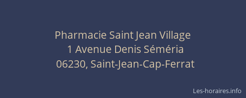 Pharmacie Saint Jean Village