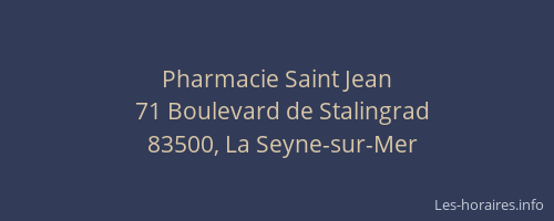 Pharmacie Saint Jean