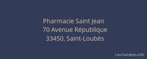 Pharmacie Saint Jean