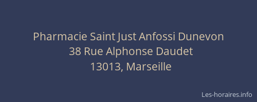 Pharmacie Saint Just Anfossi Dunevon