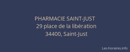 PHARMACIE SAINT-JUST