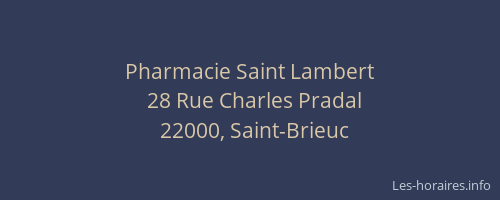 Pharmacie Saint Lambert