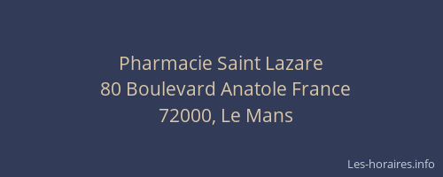 Pharmacie Saint Lazare