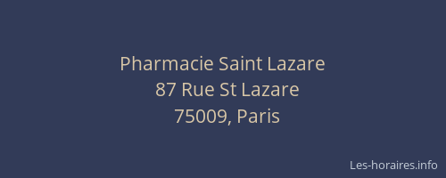 Pharmacie Saint Lazare