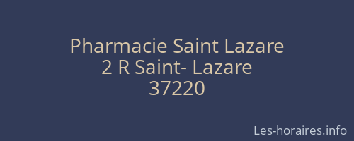 Pharmacie Saint Lazare