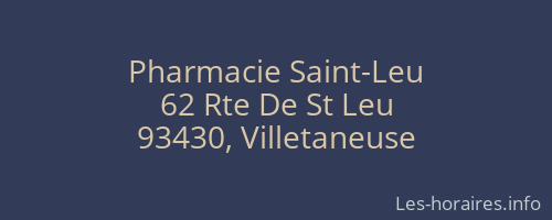 Pharmacie Saint-Leu