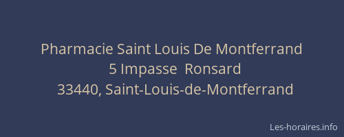 Pharmacie Saint Louis De Montferrand