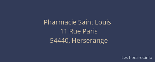 Pharmacie Saint Louis