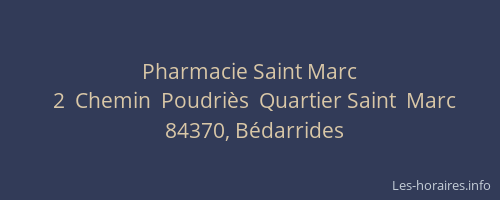 Pharmacie Saint Marc