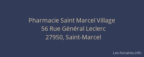 Pharmacie Saint Marcel Village