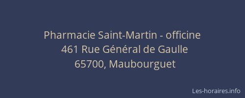 Pharmacie Saint-Martin - officine