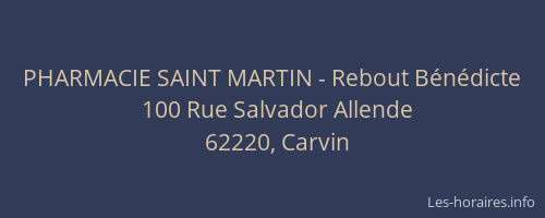 PHARMACIE SAINT MARTIN - Rebout B&eacute;n&eacute;dicte