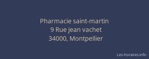 Pharmacie saint-martin