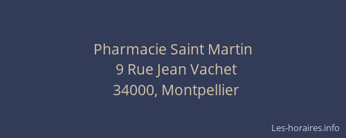Pharmacie Saint Martin