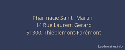 Pharmacie Saint   Martin