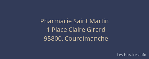 Pharmacie Saint Martin