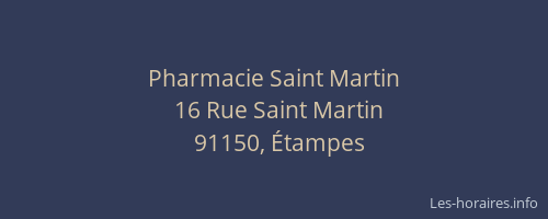Pharmacie Saint Martin