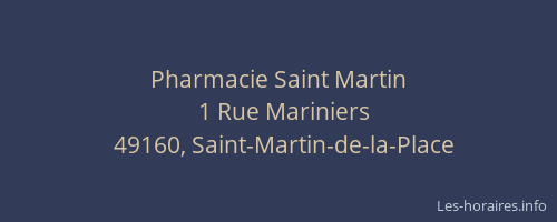 Pharmacie Saint Martin