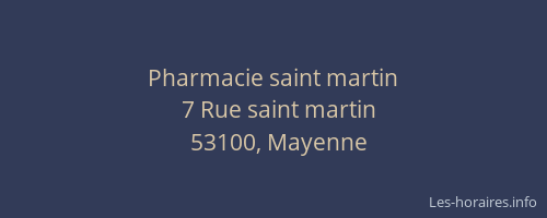 Pharmacie saint martin