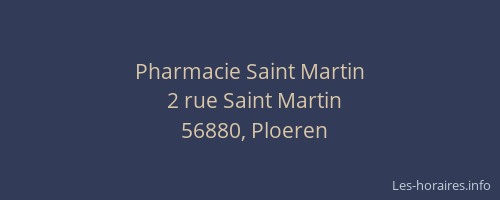 Pharmacie Saint Martin
