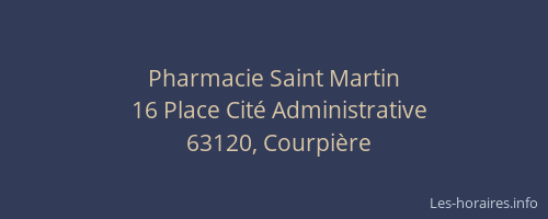 Pharmacie Saint Martin