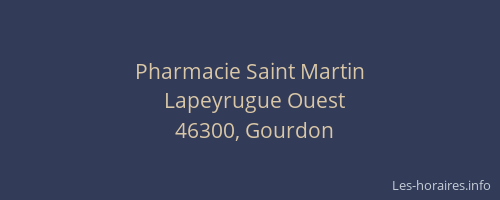 Pharmacie Saint Martin