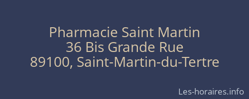 Pharmacie Saint Martin