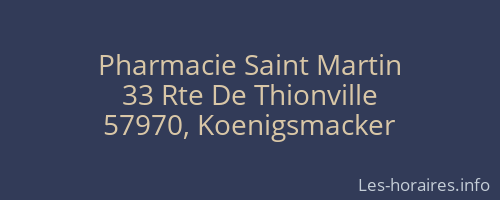 Pharmacie Saint Martin