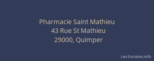 Pharmacie Saint Mathieu