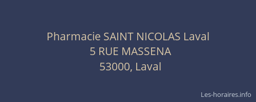 Pharmacie SAINT NICOLAS Laval