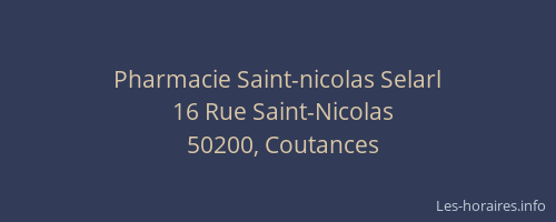 Pharmacie Saint-nicolas Selarl