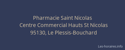 Pharmacie Saint Nicolas