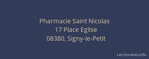 Pharmacie Saint Nicolas