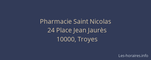 Pharmacie Saint Nicolas