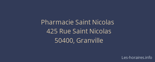 Pharmacie Saint Nicolas