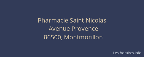 Pharmacie Saint-Nicolas
