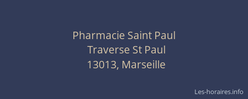 Pharmacie Saint Paul