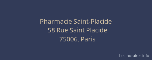 Pharmacie Saint-Placide