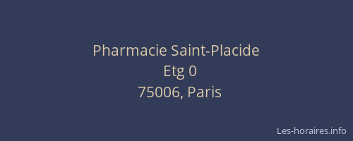 Pharmacie Saint-Placide