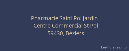 Pharmacie Saint Pol Jardin